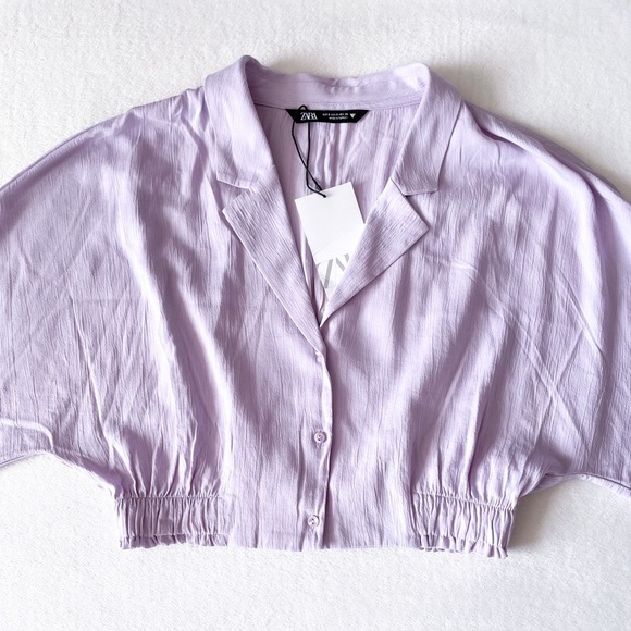 Zara Lilac Cropped Blouse - Picture 12 of 12
